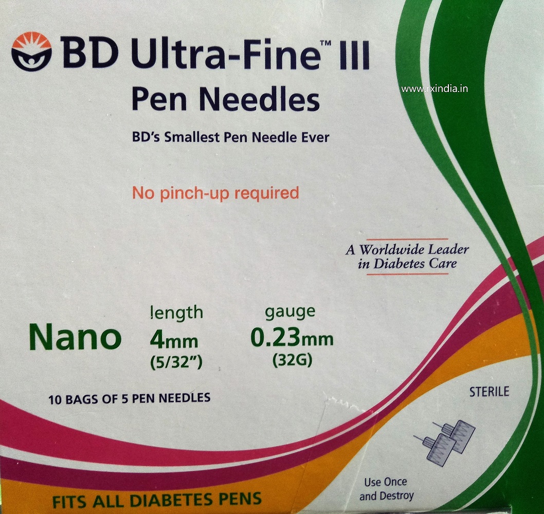 Buy BD UltraFine III Insulin Pen Needles 32G 4mm Pack of 50 Online at