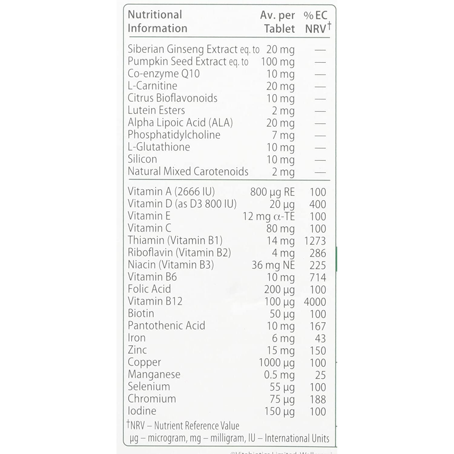 Buy Vitabiotics Wellman 70+ 30 Tablets Monthly Pack Online at
