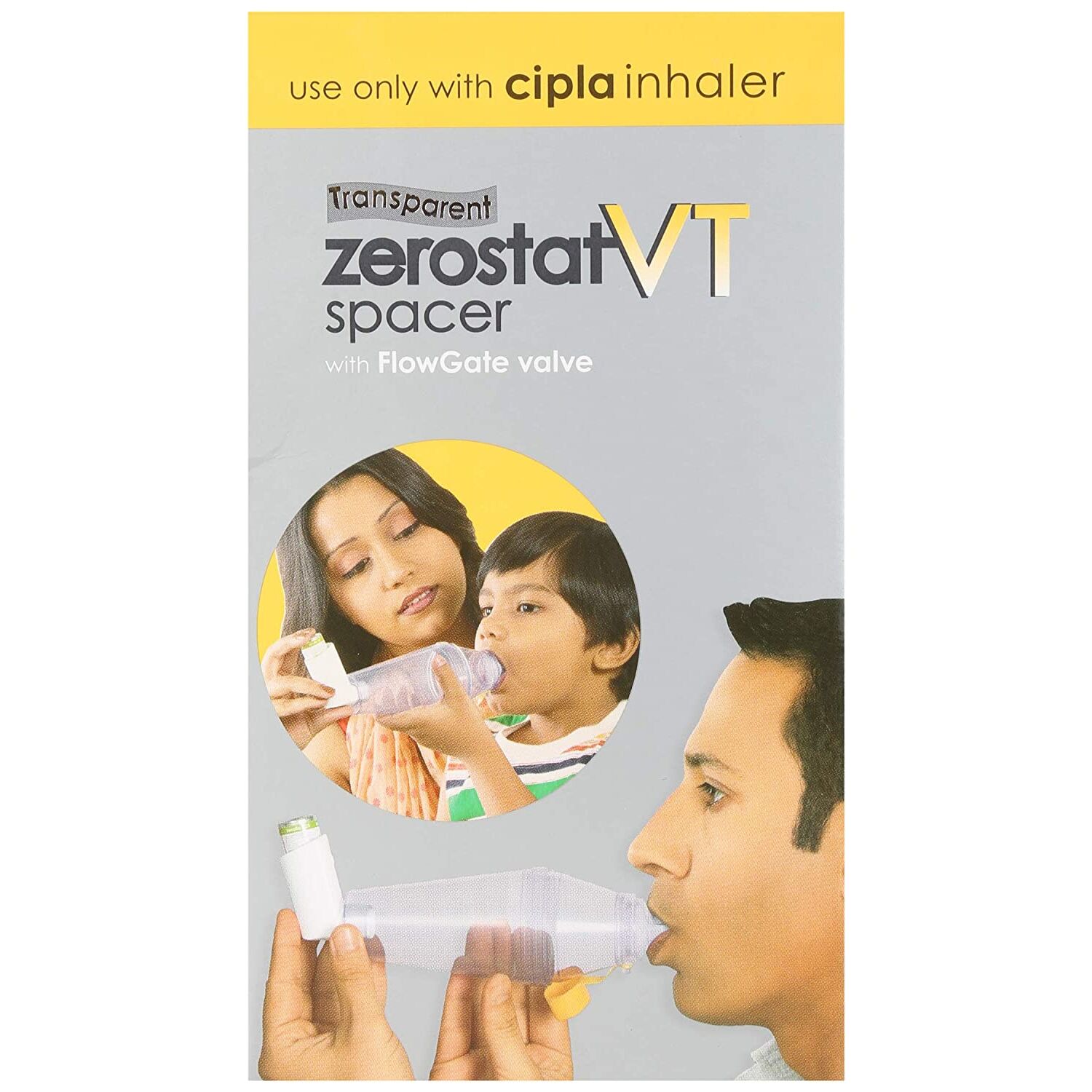 Buy Zerostat VT Spacer with Flow Gate Valve For Cipla Inhalers Online at