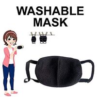 Black Reusable Washable Anti-Pollution Anti-Bacterial 3 Layer Cotton Face MaskBlack Reusable Washable Anti-Pollution Anti-Bacterial 3 Layer Cotton Face Mask