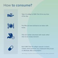 GNC Fish Oil 1000mg 60 Softgels Omega 3 capsules for heart and brain health