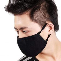 Black Reusable Washable Anti-Pollution Anti-Bacterial 3 Layer Cotton Face Mask