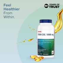 GNC Fish Oil 1000mg 60 Softgels Omega 3 capsules for heart and brain health