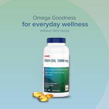 GNC Fish Oil 1000mg 60 Softgels Omega 3 capsules for heart and brain health