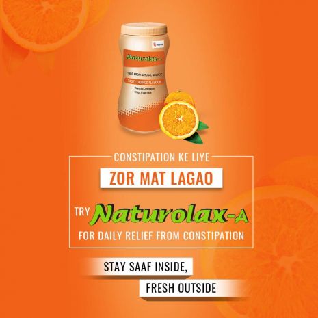 Naturolax-A Isabgol Husk Powder Orange Flavour, 300 g For Constipation
