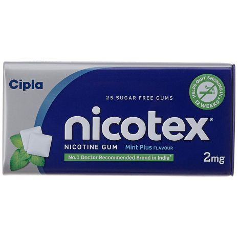 Nicotex 2mg Mint Tin Box Pack of 25 Sugar Free Gums
