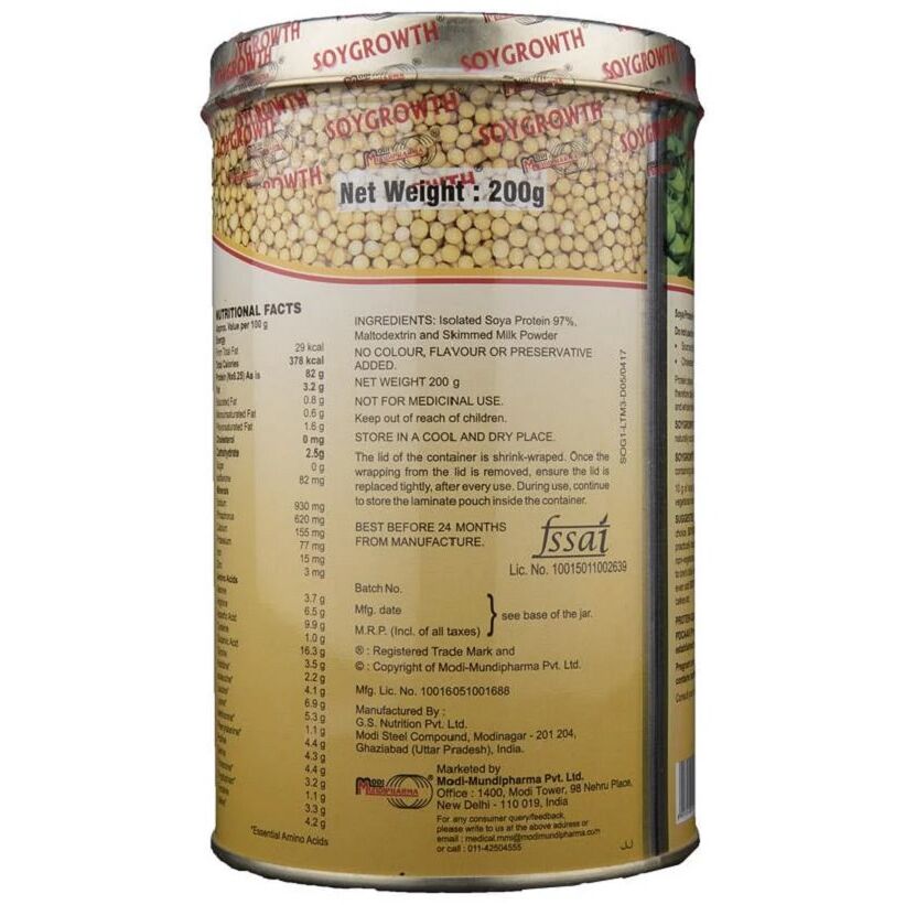 Buy SOYGROWTH Soya Protein Powder Mix 200 g Online at