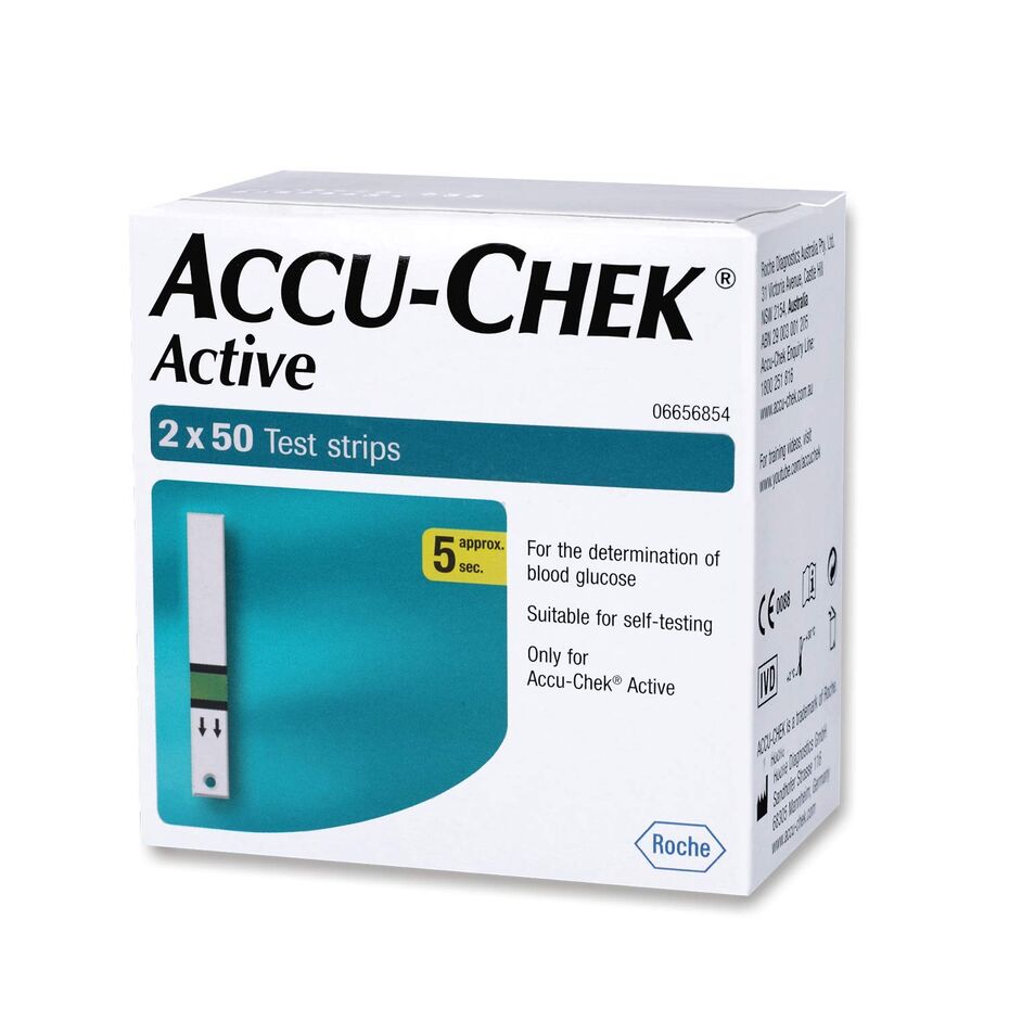 Buy AccuChek Active 100 Strips Pack of 50x2 Online at