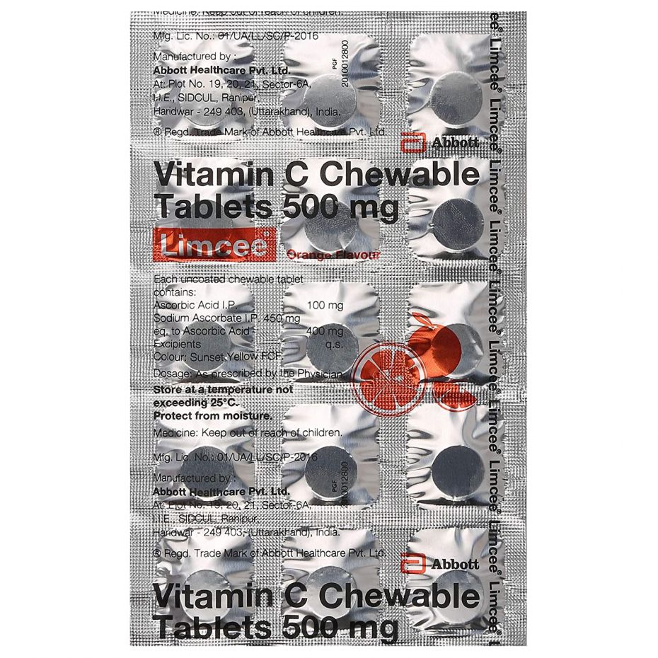 Buy Limcee Vitamin C 500 mg Chewable Tablets 15s Online at