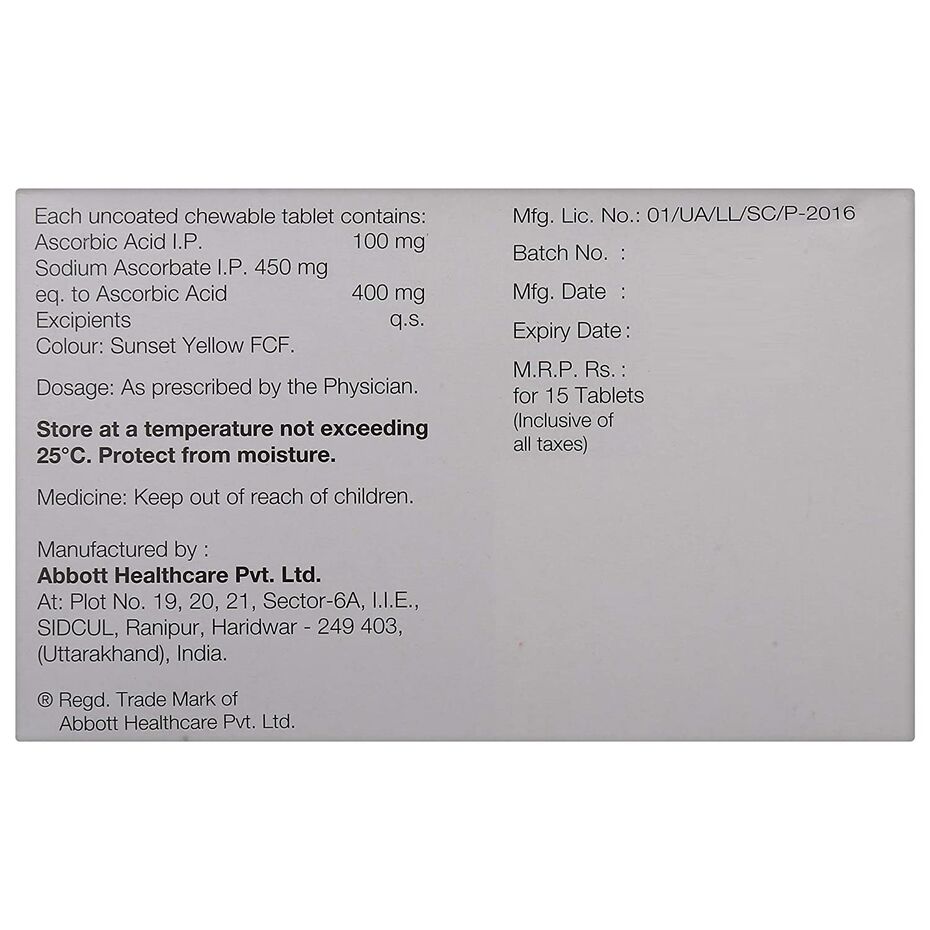 Buy Limcee Vitamin C 500 mg Chewable Tablets 15s Online at