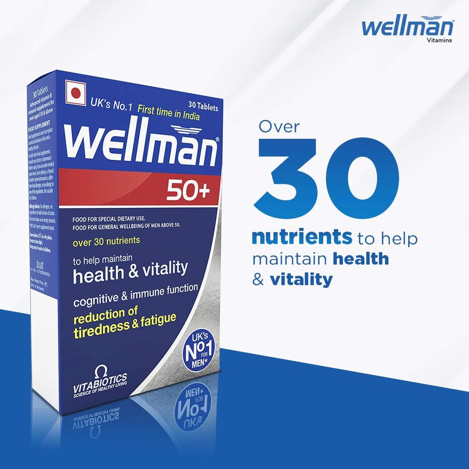 Buy Wellman Vitabiotics 50+ Advanced Vitamin And Mineral Supplement 30 Tablets Monthly Pack