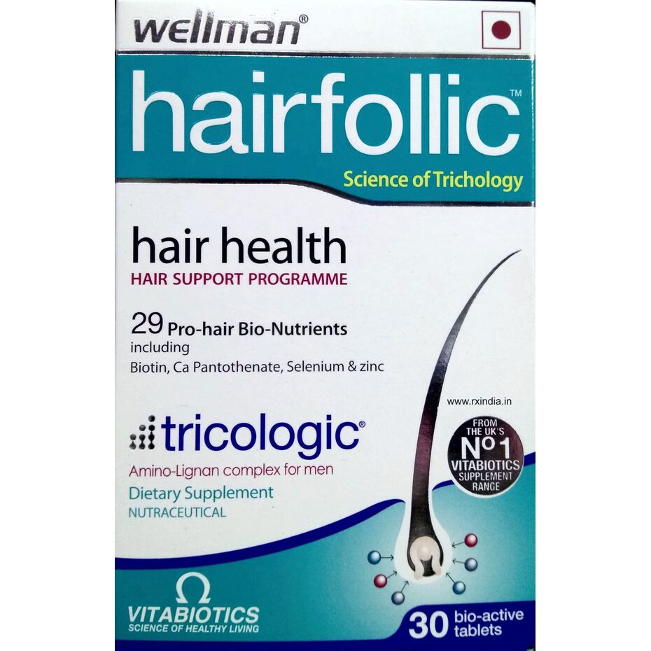 Buy Vitabiotics Wellman Hairfollic 30 Tablets Online at
