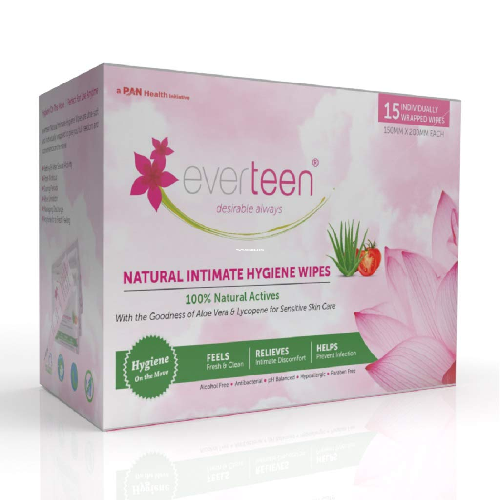 Buy everteen Natural Intimate Hygiene Wipes for Women Pack of 15 Online